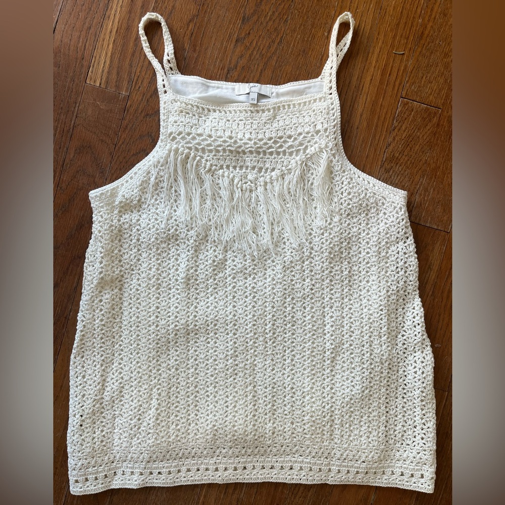 Joie crocheted knit white tank top women’s size XS
